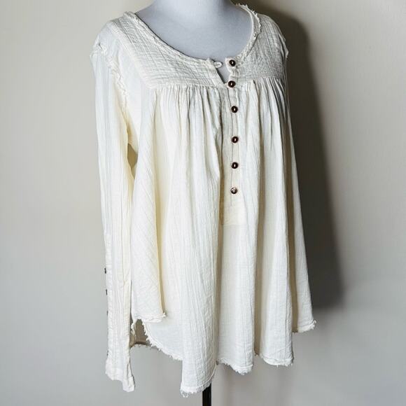 Free People Cream Sand Dune Henley - Picture 3 of 8